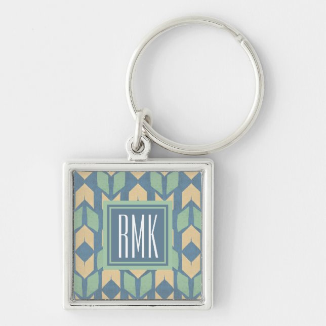 Monogram | Outdoor Geo Step | Geometric Arrow Patt Key Ring (Front)