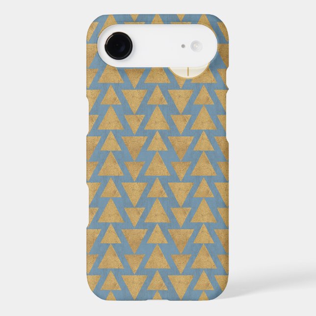 Monogram | Outdoor Geo Step | Gold & Blue Pattern Case-Mate iPhone Case (Back)