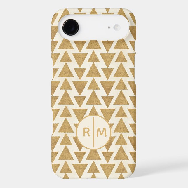 Monogram | Outdoor Geo Step | Gold Geometric Patte Case-Mate iPhone Case (Back)