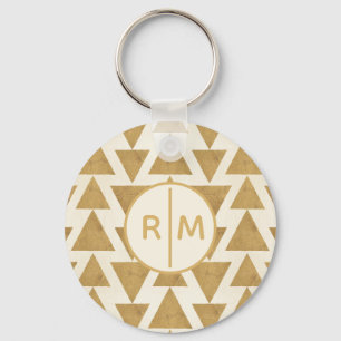Monogram   Outdoor Geo Step   Gold Geometric Patte Key Ring