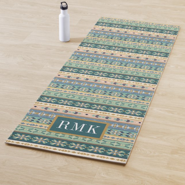 Monogram | Outdoor Geo Step | Indian Pattern Yoga Mat (In Situ)