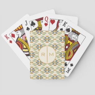 Monogram   Outdoor Geo Step   Tribal Pattern Playing Cards