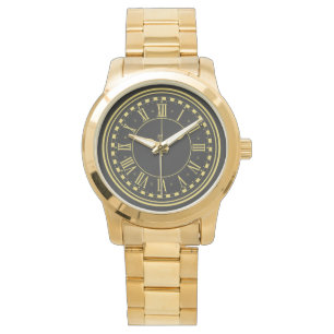  Monogram  Oversized Unisex Gold Watch