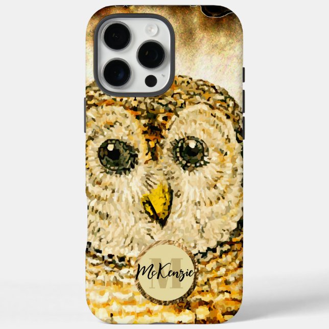 Monogram Owl Personalise  Case-Mate iPhone Case (Back)