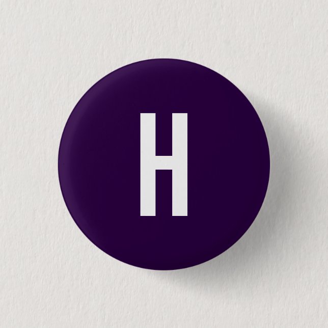 Monogram Own Name Initial Minimalist Midnight Blue 3 Cm Round Badge (Front)