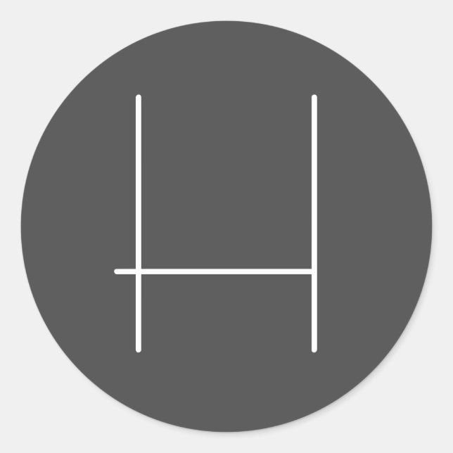 Monogram Own Name Initial Modern Minimalist Grey Classic Round Sticker (Front)