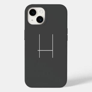 Monogram Own Name Initial Modern Minimalist Grey iPhone 14 Case