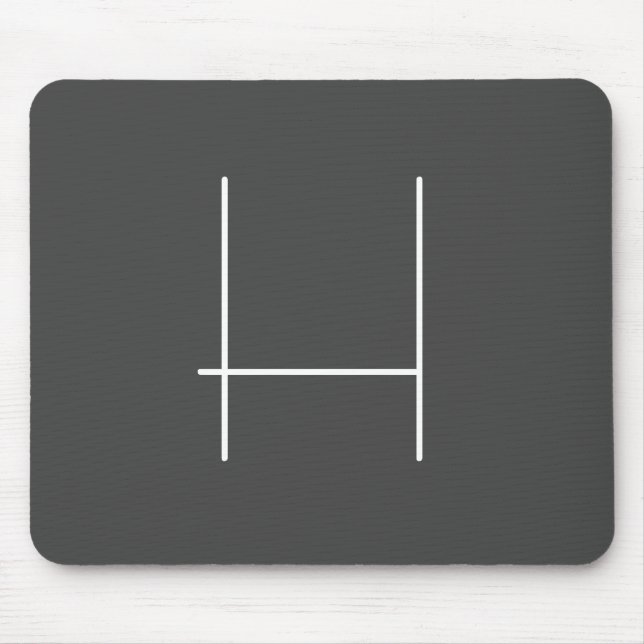 Monogram Own Name Initial Modern Minimalist Grey Mouse Pad (Front)