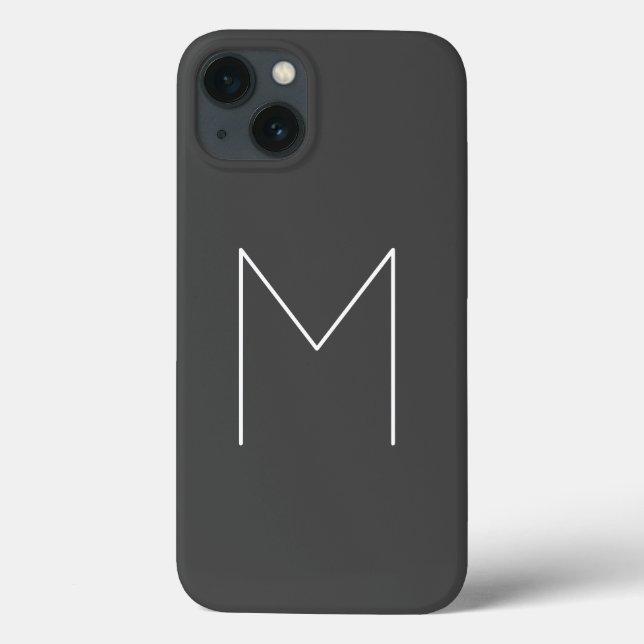 Monogram Own Name Initial Modern Plain Minimalist Case-Mate iPhone Case (Back)