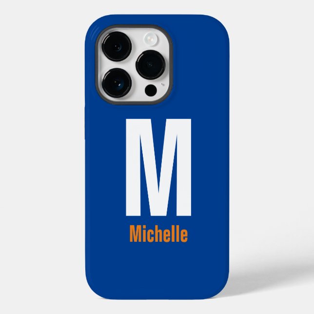 Monogram Own Name Initial Modern Plain Minimalist Case-Mate iPhone Case (Back)