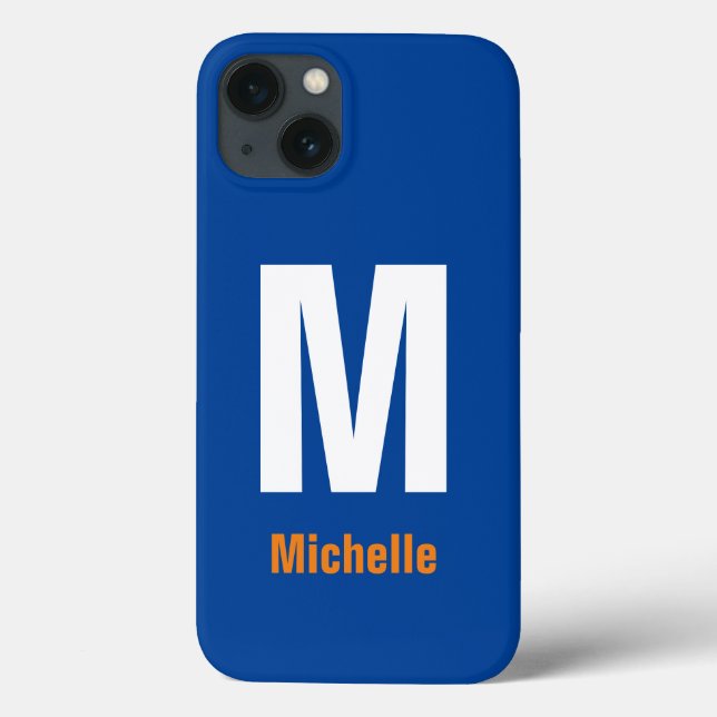 Monogram Own Name Initial Modern Plain Minimalist Case-Mate iPhone Case (Back)