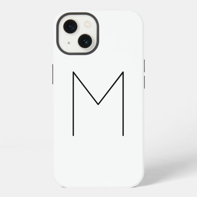 Monogram Own Name Initial Modern Plain Minimalist iPhone Case (Back)