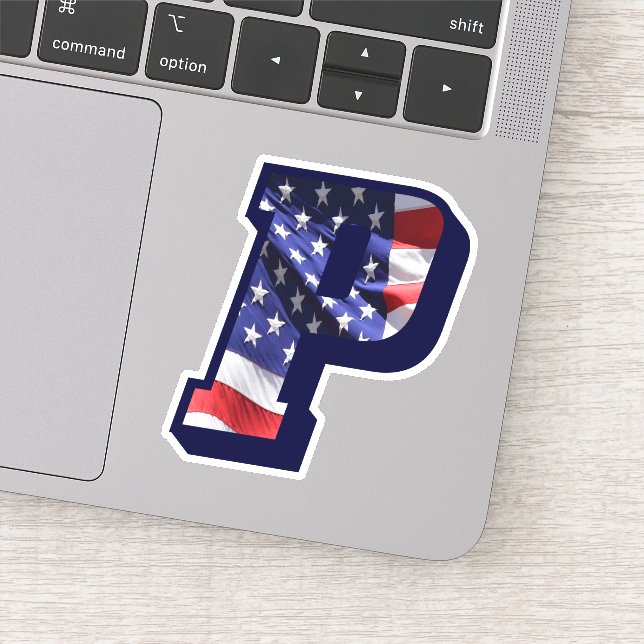 Monogram P American Flag Letter P Initial USA (Detail)