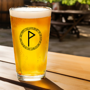 Monogram P -Fun Norse Viking Rune Style Pint Glass