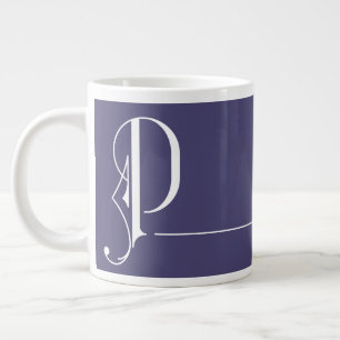 Monogram P in Beautiful Typography Editable Colour Large Coffee Mug