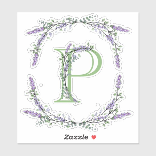 Monogram P Lavender Eucalyptus (Sheet)