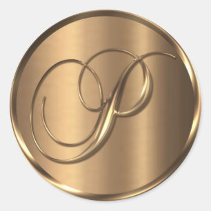 Monogram P NONMETALLIC Bronze Envelope Seal