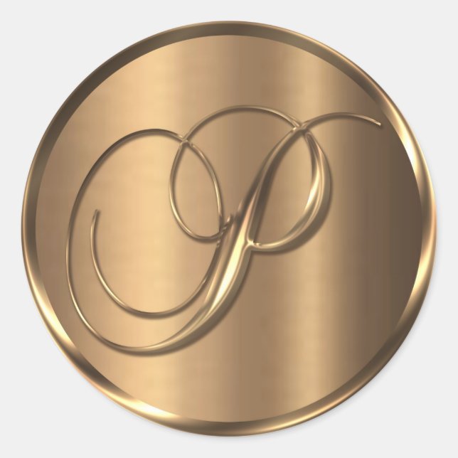 Monogram P NONMETALLIC Bronze Envelope Seal (Front)