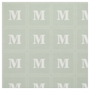 Monogram pale green squares fabric