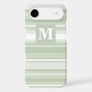 Monogram pale green stripes