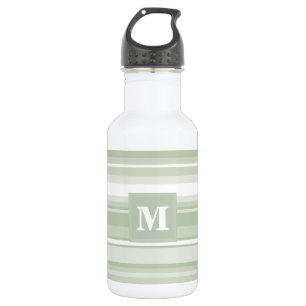 Monogram pale green stripes 532 ml water bottle