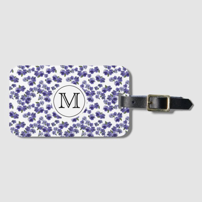 Monogram Pansy Luggage Tag (Front Horizontal)