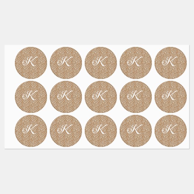 Monogram panther skin light brown pattern name let (Sheet)