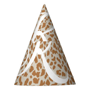 Monogram panther skin light brown pattern name let party hat
