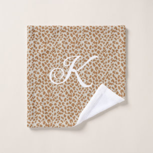 Monogram panther skin light brown pattern name let wash cloth