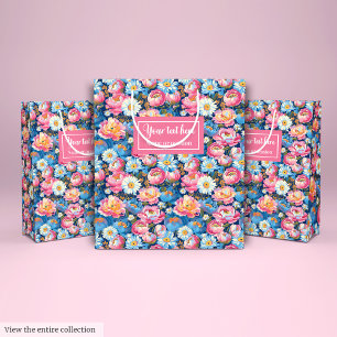 Monogram pastel colors watercolor gift packaging medium gift bag