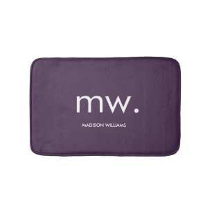 Monogram Pastel Elegant Stylish Modern Minimalist  Bath Mat