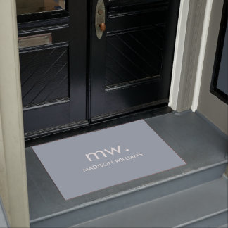 Monogram Pastel Elegant Stylish Modern Minimalist  Doormat