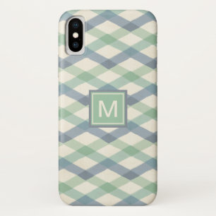 Monogram   Pastel Geometric Pattern iPhone X Case