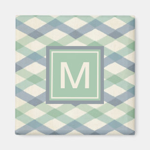 Monogram   Pastel Geometric Pattern Magnet
