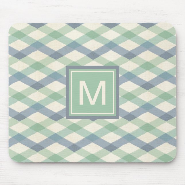 Monogram | Pastel Geometric Pattern Mouse Pad (Front)