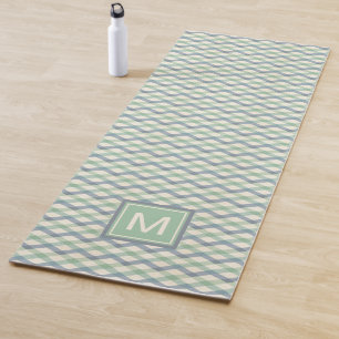 Monogram   Pastel Geometric Pattern Yoga Mat