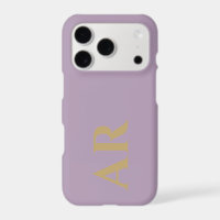 Monogram Pastel Mauve Gold Initials Minimalist