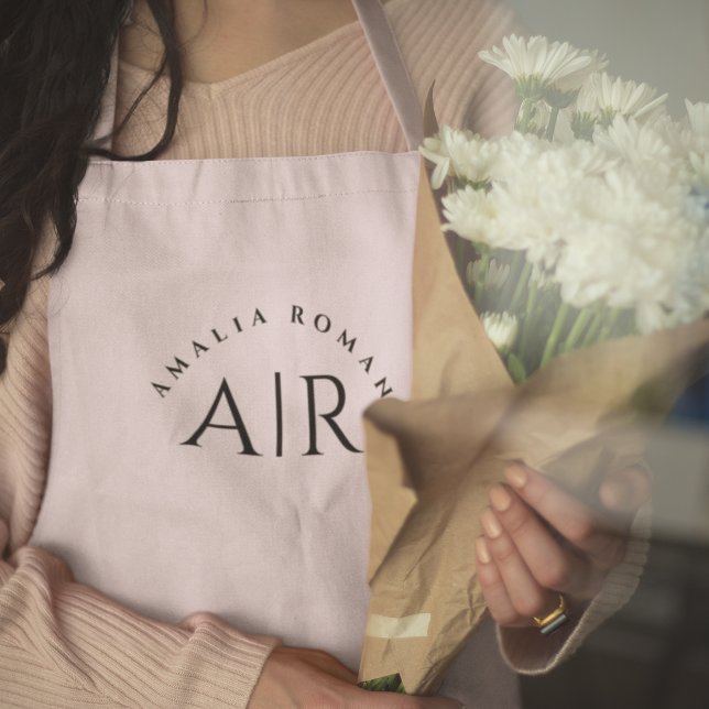 Monogram Pastel Pink Personalised Apron (Creator Uploaded)