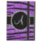 Monogram pastel purple glitter zebra stripes