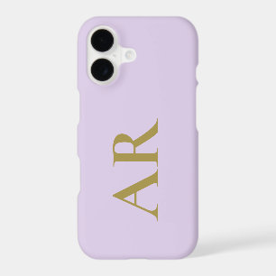 Monogram Pastel Purple Lavender Gold Initials 