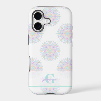 Monogram Pastel Rainbow Sundae Polka Dot Mandala