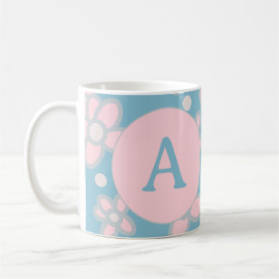 Monogram Pastel Retro Coffee Mug