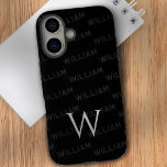 Monogram pattern Modern Typography iPhone 16 Case<br><div class="desc">Introducing this sleek and stylish iPhone 16 case, featuring a modern monogram pattern designed with simplicity and elegance in mind. The case showcases a personalised name pattern using a clean, contemporary font, making it the perfect accessory for those who value both individuality and minimalism. The standout feature is the simple...</div>