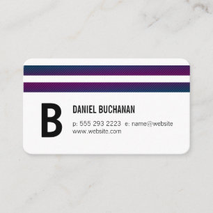 Monogram / Pattern Trim Stripes Business Card