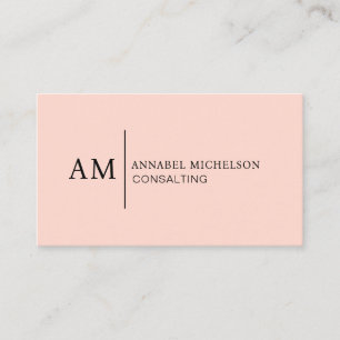 Monogram Peach Business Card