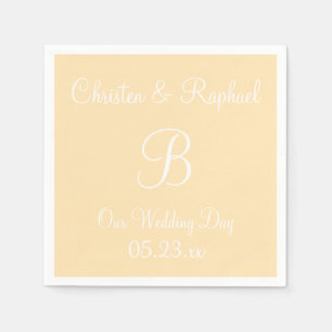 Monogram Peach Classy Colour Coordinated Napkins