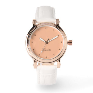Monogram Peach Modern Minimalist Watch