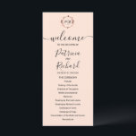 Monogram Peach Rose Gold Foil Wedding Program<br><div class="desc">A simple chic foliage rose gold foil monogram peach rose wedding program. Easy to personalise with your details. Modern boho wedding program editable, wreaths photo wedding invitation, customisable, calligraphy handwritten font, simple, elegant. CUSTOMIZATION: If you need design customisation, please contact me through chat; if you need information about your order,...</div>