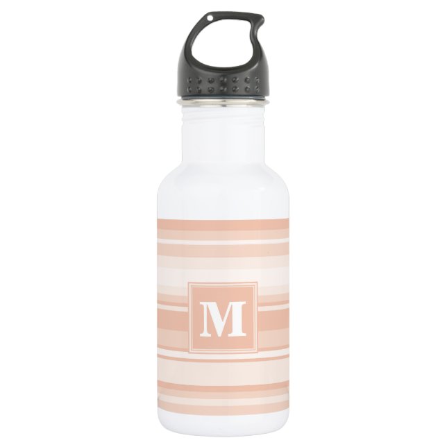 Monogram peach stripes 532 ml water bottle (Front)