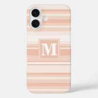 Monogram peach stripes